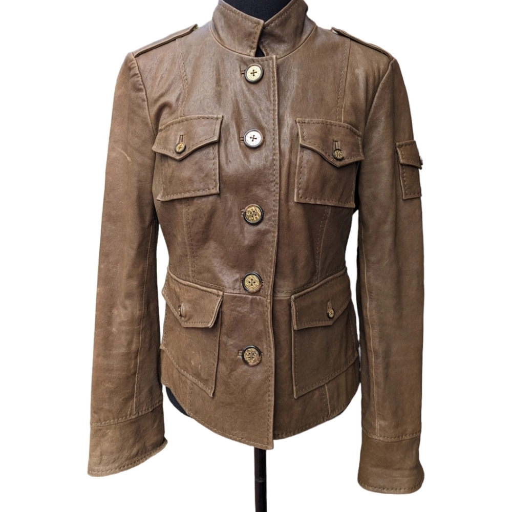 TORY BURCH LEATHER JACKET Sz 8